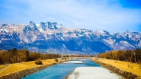瑞士,奥地利,列支敦士登三边界附近的山风景,4K壁纸 3840x2160