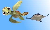 海底总动员,海洋动物,海龟,黄貂鱼,冒险电影图片 3800x2332像素